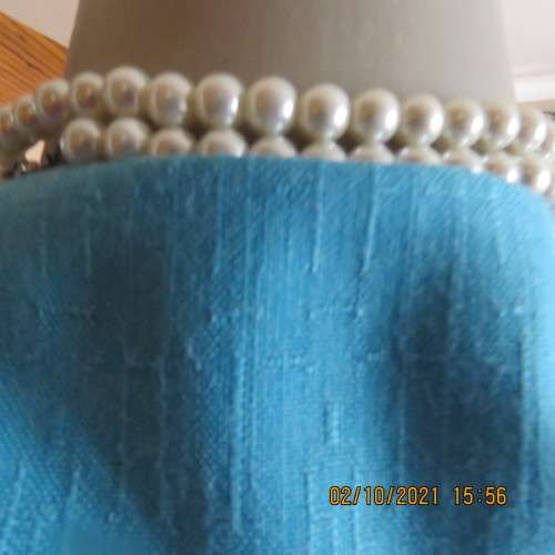 Smart sky blue summer jacket with V neck close with 2 buttons.Loose size 38/14 no label. New cond.