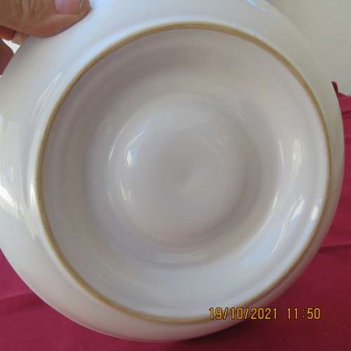 As new vintage large white porcelain ashtray from Windhoek S W A with badge.21cm diameter.About 30yr
