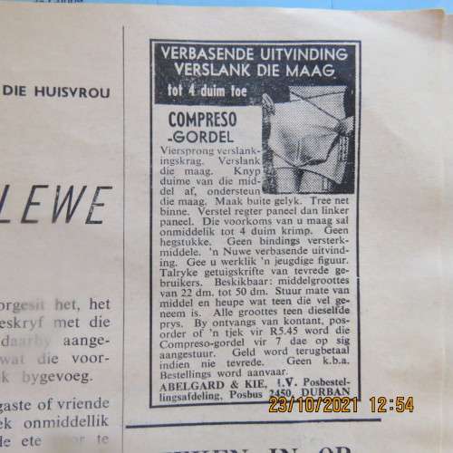 Die Huisvrou van Februarie 1968. Met pragtige hekelpatrone en persoonlike boodskap van Dr C Barnard,