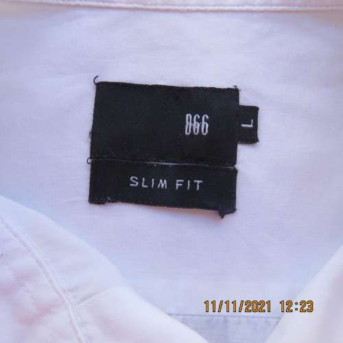 Modern Men`s long sleeve 100% cotton shirt with graphic embroidery.Size M slim fit..chest 109cm.