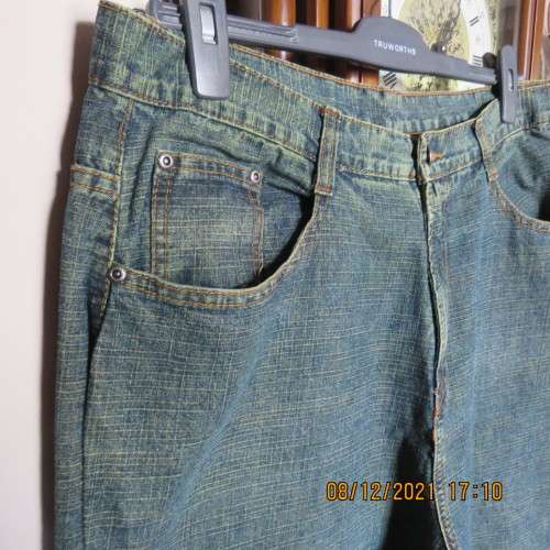 As new men`s straight legged denim jeans size 36 by JML. With lots of pockets.High waist,