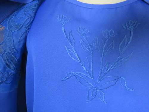 Fabulous persian blue 2 pc blouse set with luxury embroidery.Cami and button down blouse.Size 40