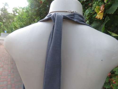 Sexy anchor grey halterneck top with embellished fronts.Waterfall style back.By TRU Glamour.Size 36