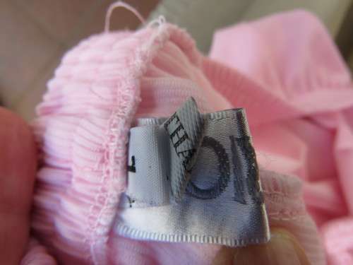 Comfy light rose pink corded polyester stretch cropped pants in size 42/18 by ENRICH from Thailand.