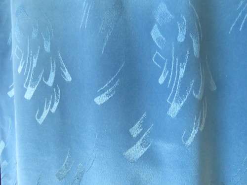 Chic,azure blue vintage dropped waist slip over dress in silky, shiny polyester.Size 40/16 by ALVECO