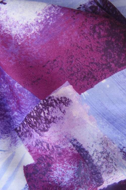 Vintage purple/pink geometric patterned dress by Nuvelle by ROSECRAFT size 44/20.Pleated bottom.