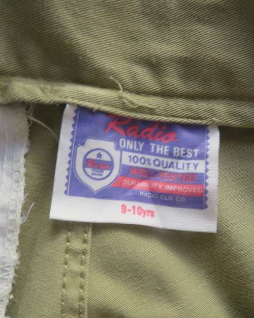 Boy`s 100% cotton moss green baggy pants for 9-10 yrs old by RADIO CLO.Company  U S .As new