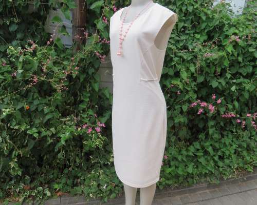 Very smart new slip over dress in light cream size 36/12 by MASSUMI.Sleeveless.Underarm inlays.