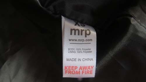 As new red padded long sleeve hooded jacket size 30/6 by RT. Kangaroo pockets.100% polyester.