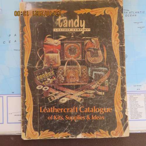 Tandy leather crafting catalogue with ideas,patterns for wallets, belts ext.