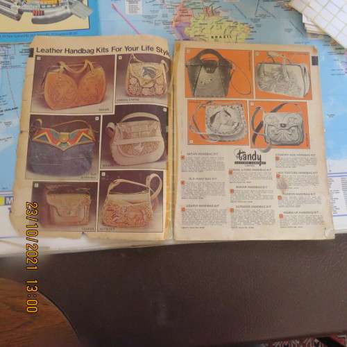 Tandy leather crafting catalogue with ideas,patterns for wallets, belts ext.