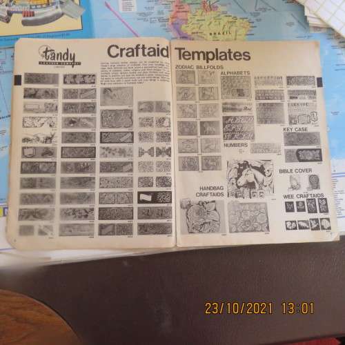 Tandy leather crafting catalogue with ideas,patterns for wallets, belts ext.