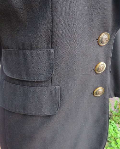 Elegant black long sleeve viscose/poly jacket size 36/12 by TRUWORTHS.Three dummy pockets.As new