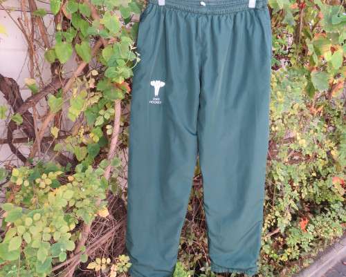 SWD HOCKEY pants lined in dark green with elasticated waist and drawstring.Size MEDIUM.As new.