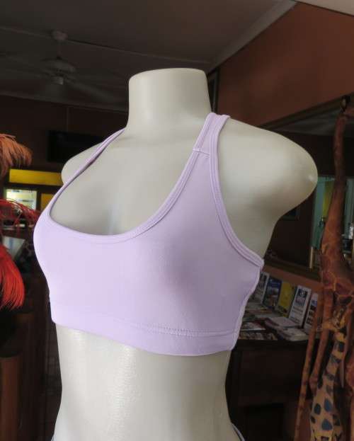 Soft lilac sports bra size 32 by MAXED in stretch polyester fabric. As new