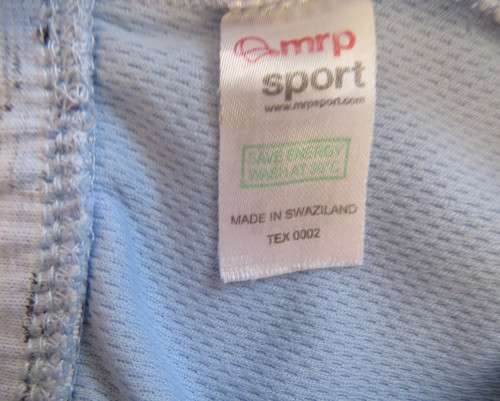 As new light blue size 32 sports bra by MAXED in stretch polyester.