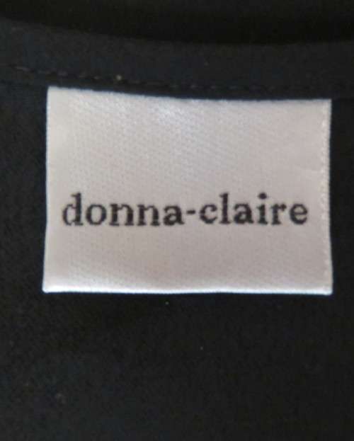 Luxury black silky slip over sweetheart neckline top in 48/24 by DONNA CLAIRE.Embellished.As new