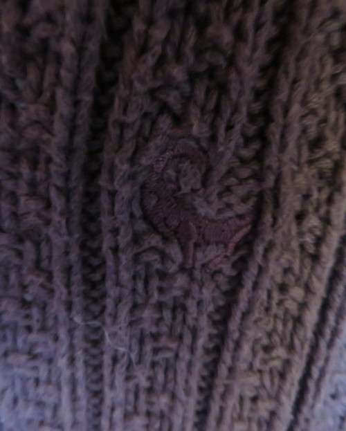 Heavy cotton knit button down long sleeve anchor grey cardigan.High collar.By OLD KHAKI.Size 34/36