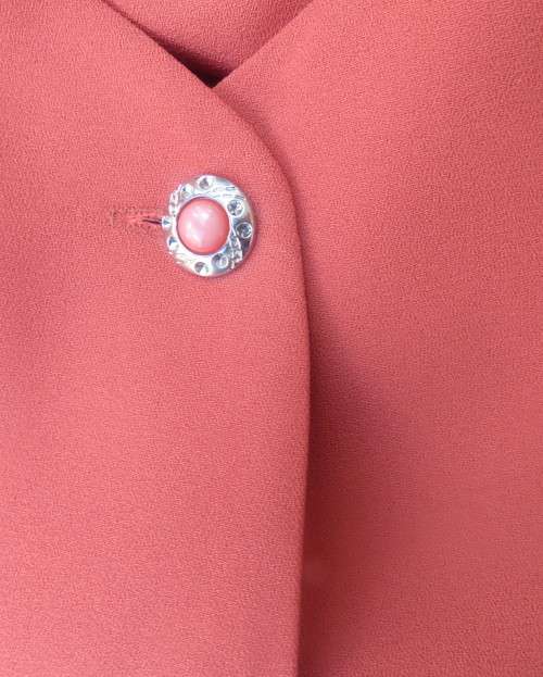 Make a statement in this button down burnt orange top/jacket by RHAPSODY size 44/20. New cond.