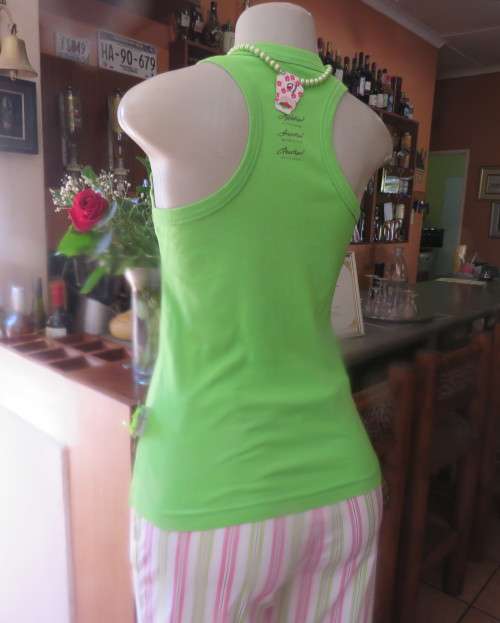 Apple green summer sleeveless vest style top by APPLELIZER size 36/12. New condition.