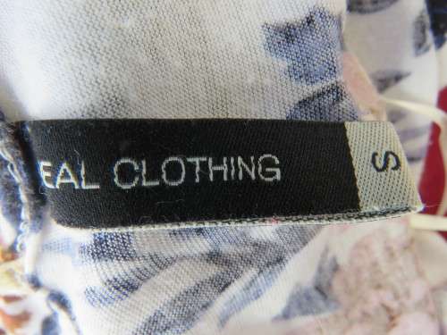 Cute white summer dress with autumn colour flowers. Halter neck with 6 thin straps at back.Size 32/8