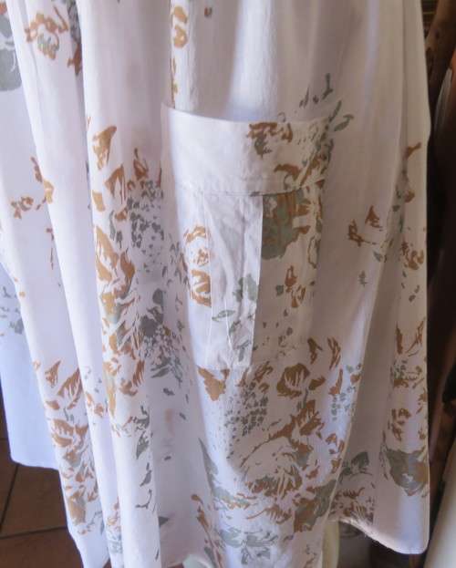 Awesome cool summer strappy dress in white /grey/brown flowers.Size 36/12.Fold over bust.As new