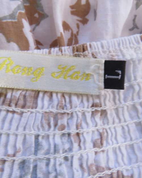 Awesome cool summer strappy dress in white /grey/brown flowers.Size 36/12.Fold over bust.As new