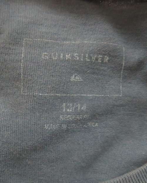 QUIKSILVER steel blue short sleeve T shirt for boy 13 to 14 yrs old. 100% cotton.Very good cond.
