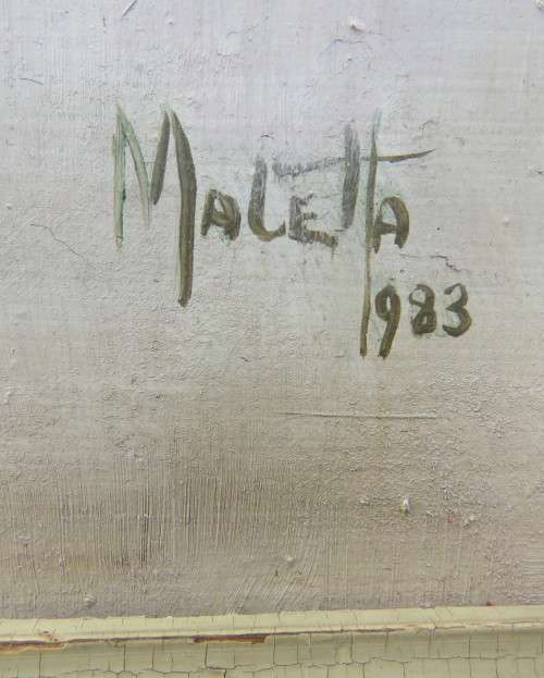 Set of 2 original paintings by Matetta 1983. Actual painting 28cm x 37cm. Pink flowers.Very good con