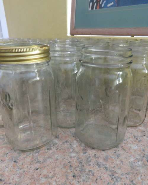 19 x Antique Consul preserve 1Lit. bottles. Measured in ounces/cups as before 1974. See description.