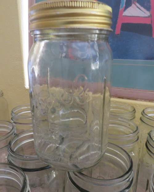 19 x Antique Consul preserve 1Lit. bottles. Measured in ounces/cups as before 1974. See description.