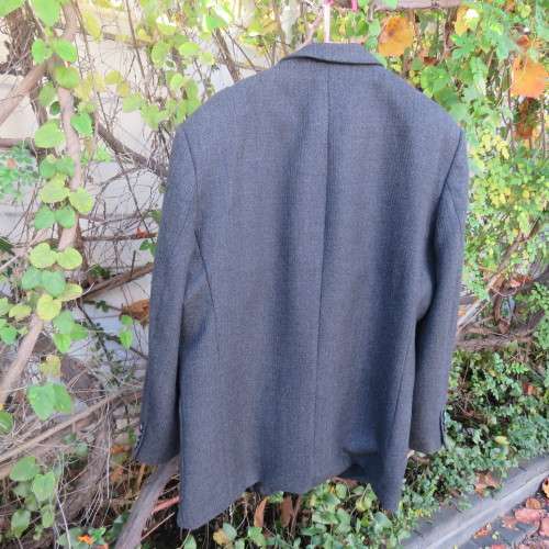 Grey pure new wool men`s jacket-viscose lining. By OXFORD Germany. Size 52.Chest 130cm