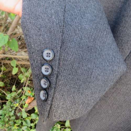 Grey pure new wool men`s jacket-viscose lining. By OXFORD Germany. Size 52.Chest 130cm