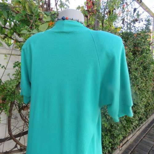 Emerald green polycotton stretch slip over 80`s dress by DISORDERLY CONDUCT California size 37/13.