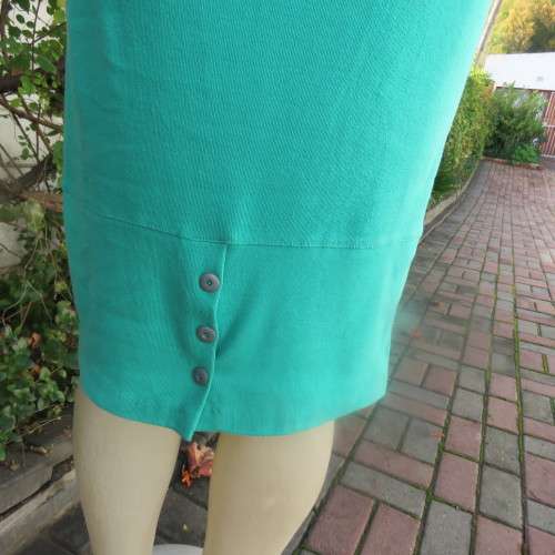 Emerald green polycotton stretch slip over 80`s dress by DISORDERLY CONDUCT California size 37/13.