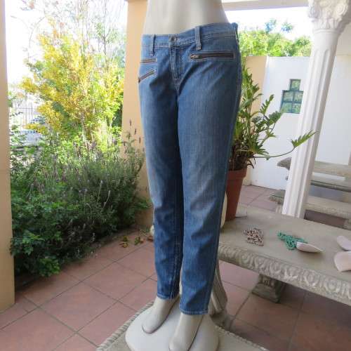 Top of the line skinny jeans by LUCKY BRAND size 38/14. Zips at leg bottoms. Polycotton stretch