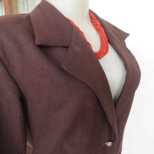 Smart fully lined tailored brown warm polyester long sleeve jacket size 36/12 by IN CLOTHING.As new.