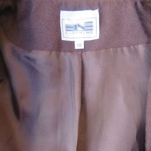 Smart fully lined tailored brown warm polyester long sleeve jacket size 36/12 by IN CLOTHING.As new.