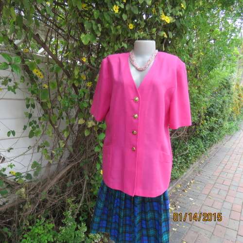Summer short sleeve hot pink button down jacket size 40/16 by WOOLWORTHS. New condition.