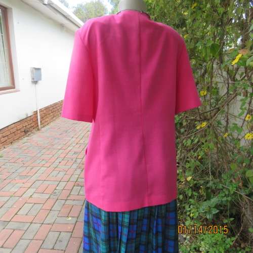 Summer short sleeve hot pink button down jacket size 40/16 by WOOLWORTHS. New condition.