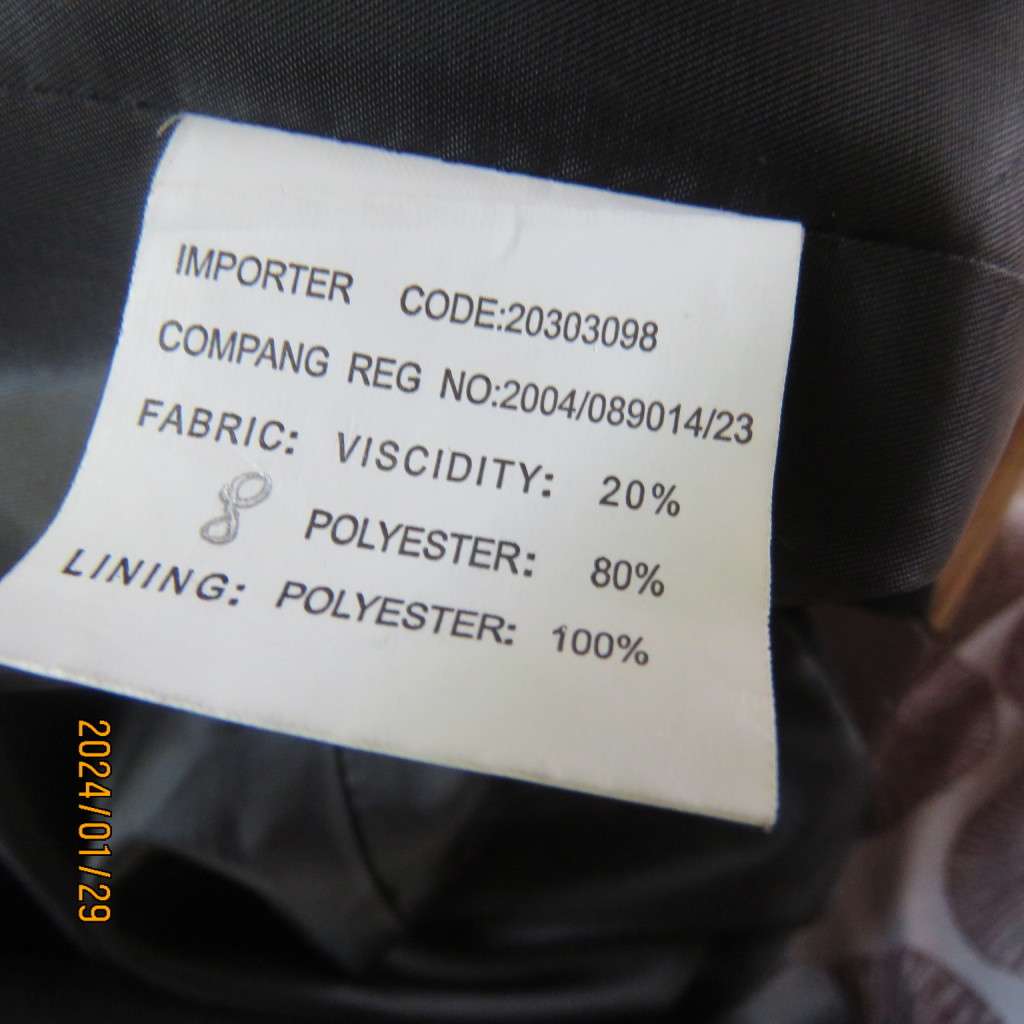 Very black handsome men`s jacket with 3 button closure. By RFG Clothing size 44-46. Not used.