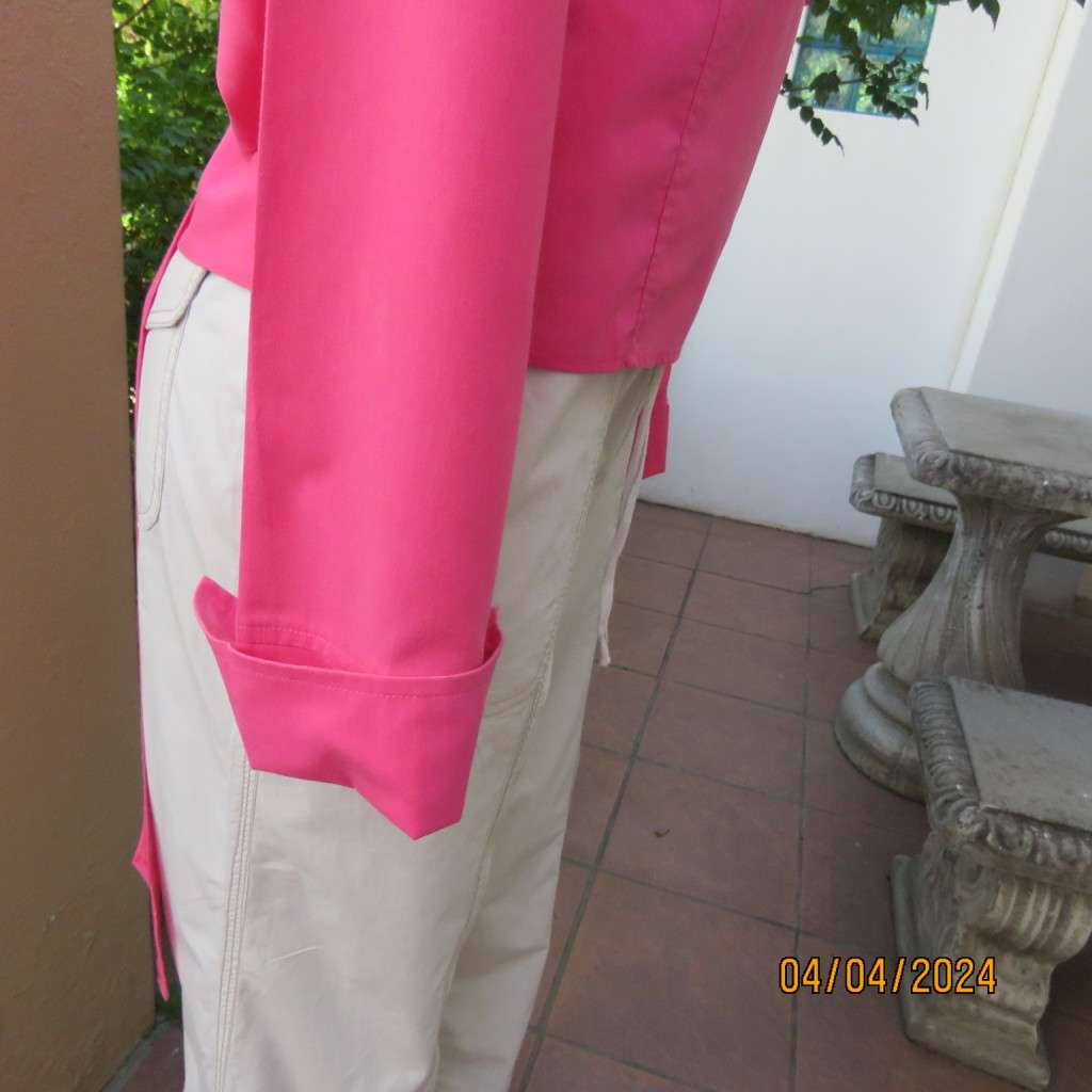 Beautiful crimson pink cross over long sleeve top size 38/14 by BE YOURSELF. With collar. Good cond