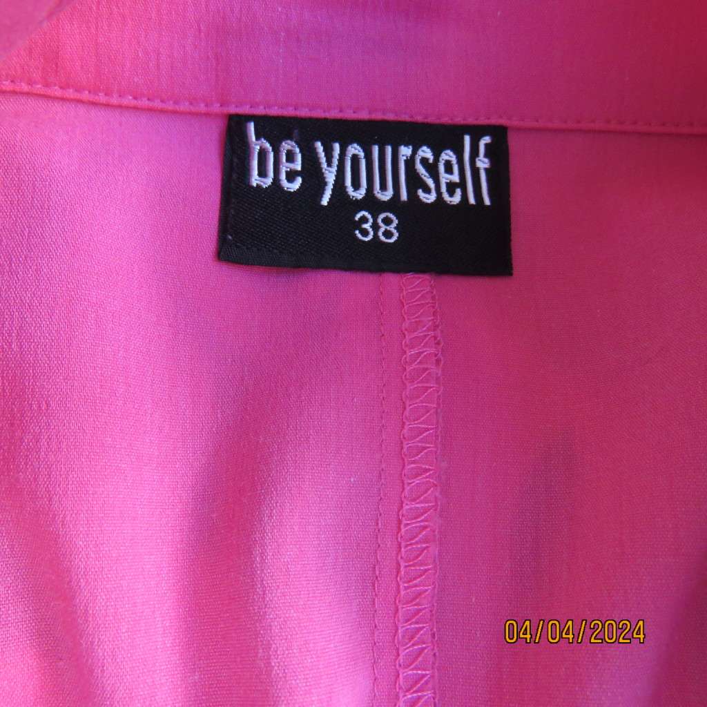 Beautiful crimson pink cross over long sleeve top size 38/14 by BE YOURSELF. With collar. Good cond