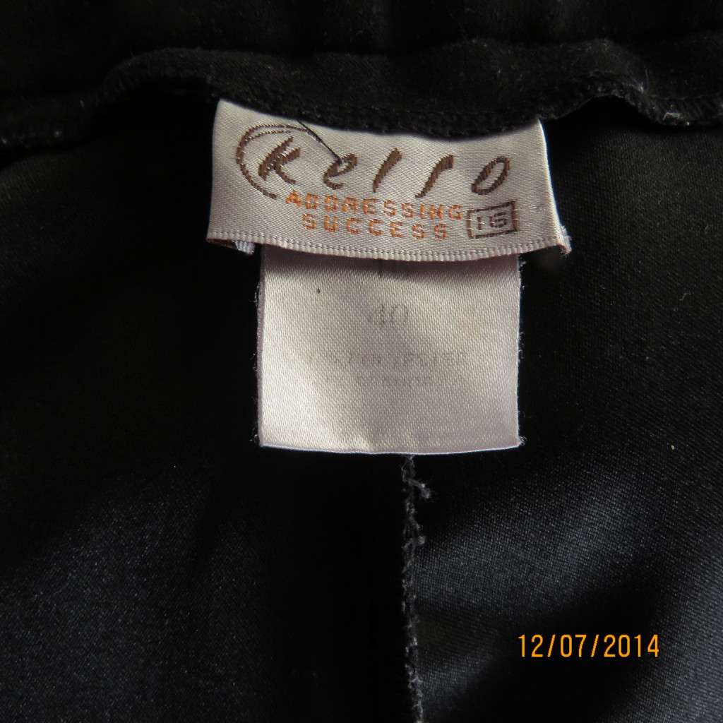 Warm stretch polyester/suede look bootcut black pants size 40 by KELSO. New condition.