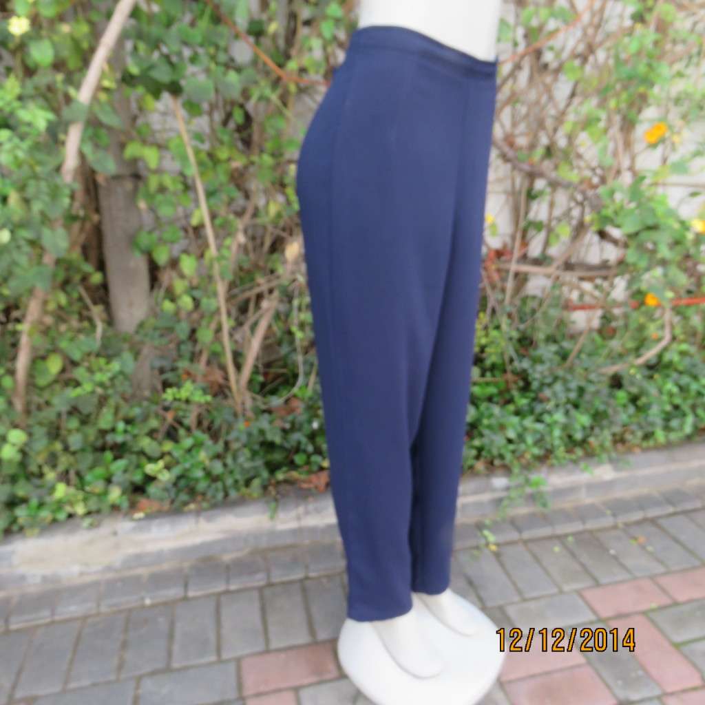 Comfy navy dress pants with plat front/elasticated waist back. Size 36 WOOLWORTHS. As new