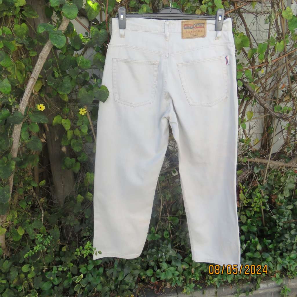 Men's light grey 100% cotton STONE HARBOUR denim pants size 34. Pockets. As new