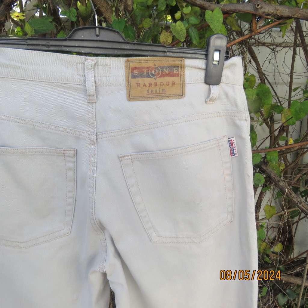 Men's light grey 100% cotton STONE HARBOUR denim pants size 34. Pockets. As new