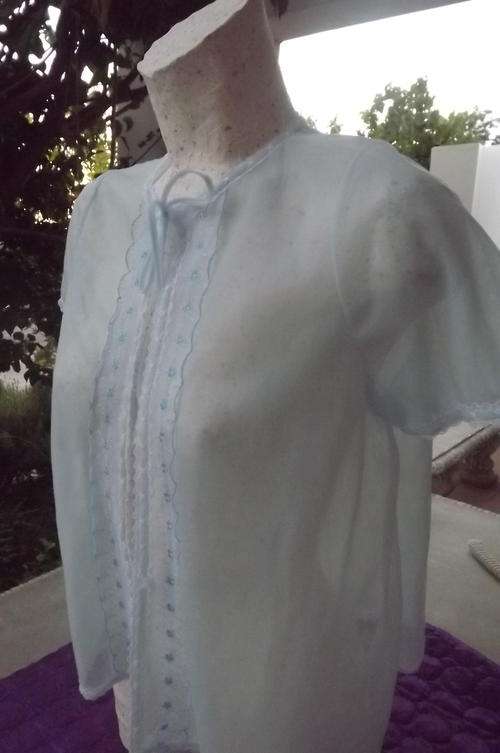 Vintage Light Blue Lyric Bed Jacket in size Medium - as new