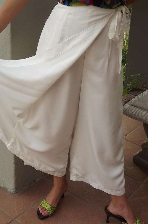 White Rayon Skirt-Pants - see scans