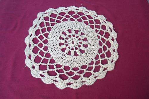 Light Yellow Crocheted Doily